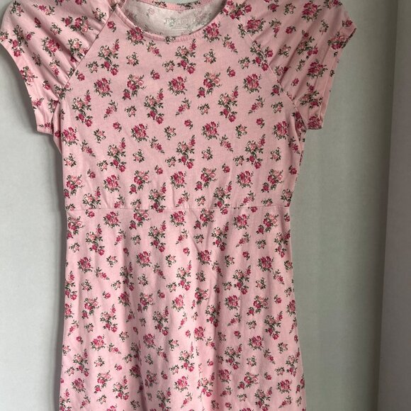 Children's Place Girls Pink Floral Skater Dress Size L 10/12 30" L - Picture 4 of 5